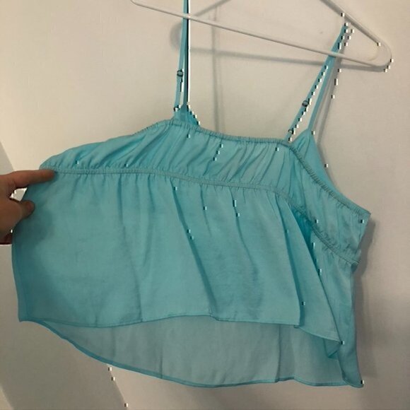 NEW NWT BP NORDSTROM Plus Size Bow Detail Tank Top Aqua Turquoise Blue Cami 1X - Picture 12 of 12
